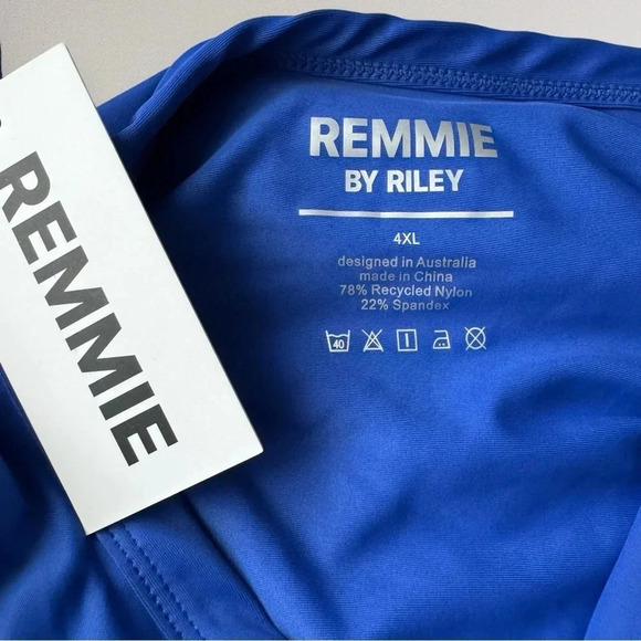 NWT REMMIE BY RILEY Cobalt Blue Reversible ONE PIECE Swimsuit Size 4XL - Picture 10 of 10